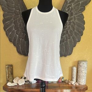 Lululemon Striped White open Back Tank Top